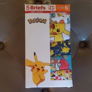 Pokemon Boys Cotton Briefs Size 6 (5 Pack)
